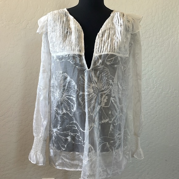 Valentino 90s vintage embroidered boho silk blouse - Picture 10 of 11